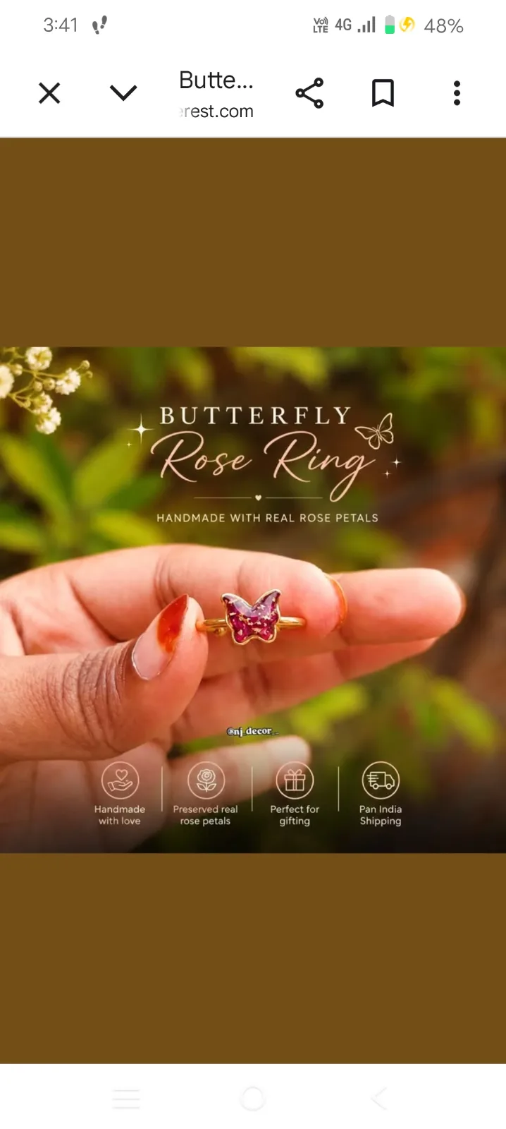 Butterfly Rose Ring 🌸