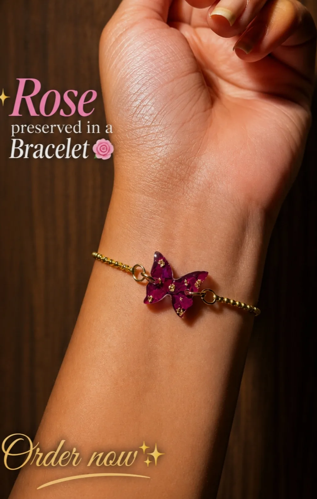 Rosé Butterfly Bracelet 🦋